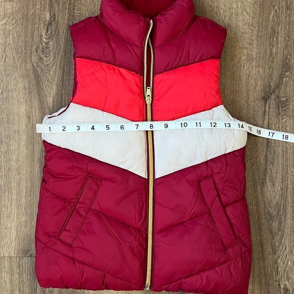 Old Navy Retro Color Block Chevron Puffer Vest Sz 6-7